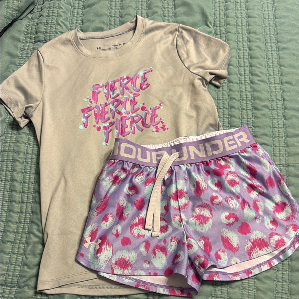 Under Armour Kids Athletic Set - Beige and Lavender